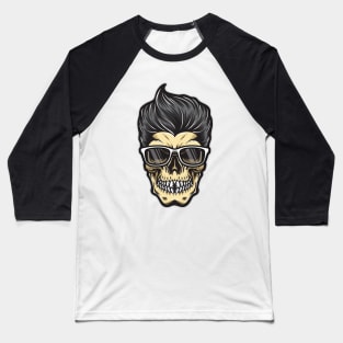 Rockabilly Skull Baseball T-Shirt